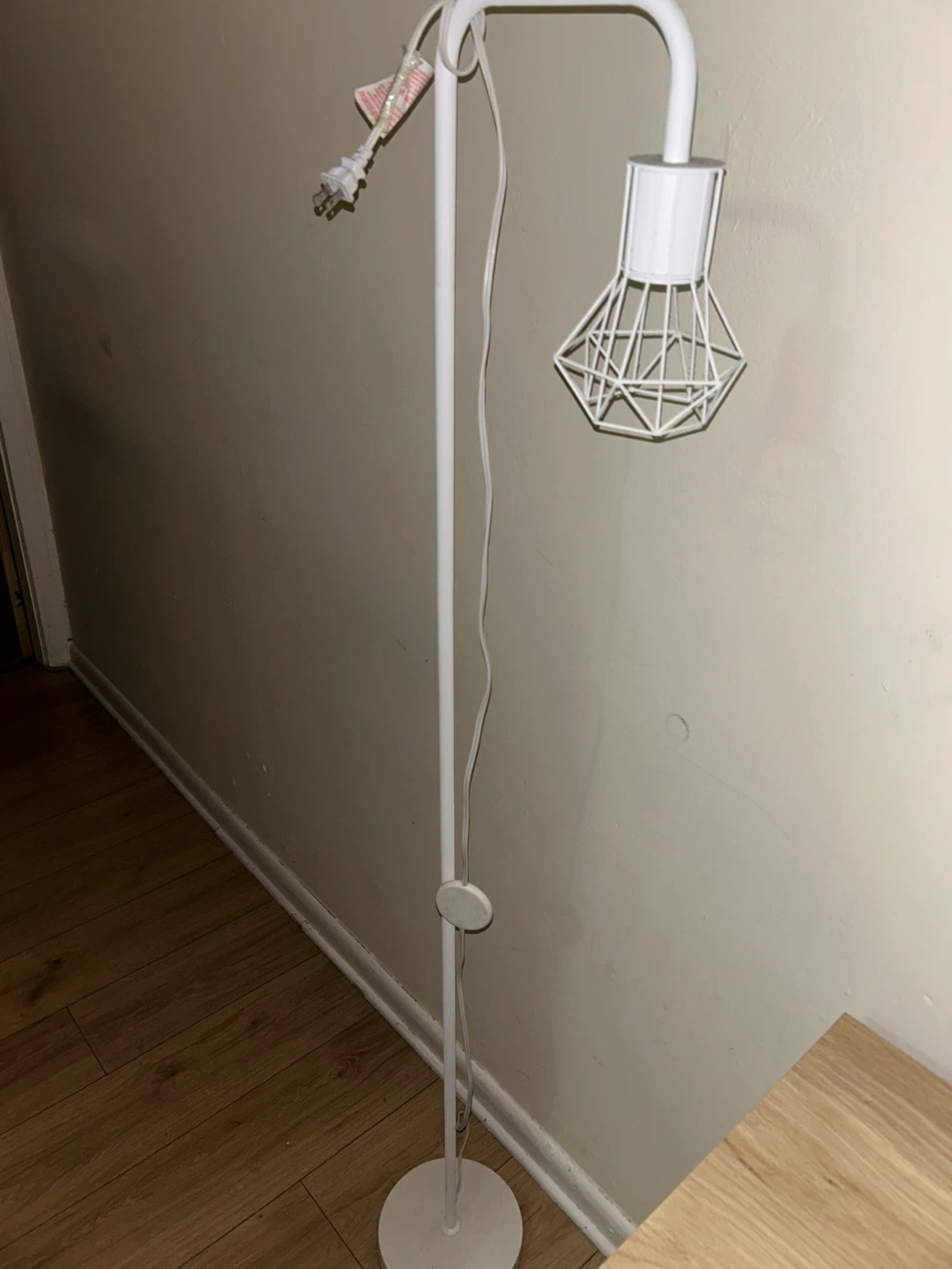 White Floor Lamp with Geometric Shade