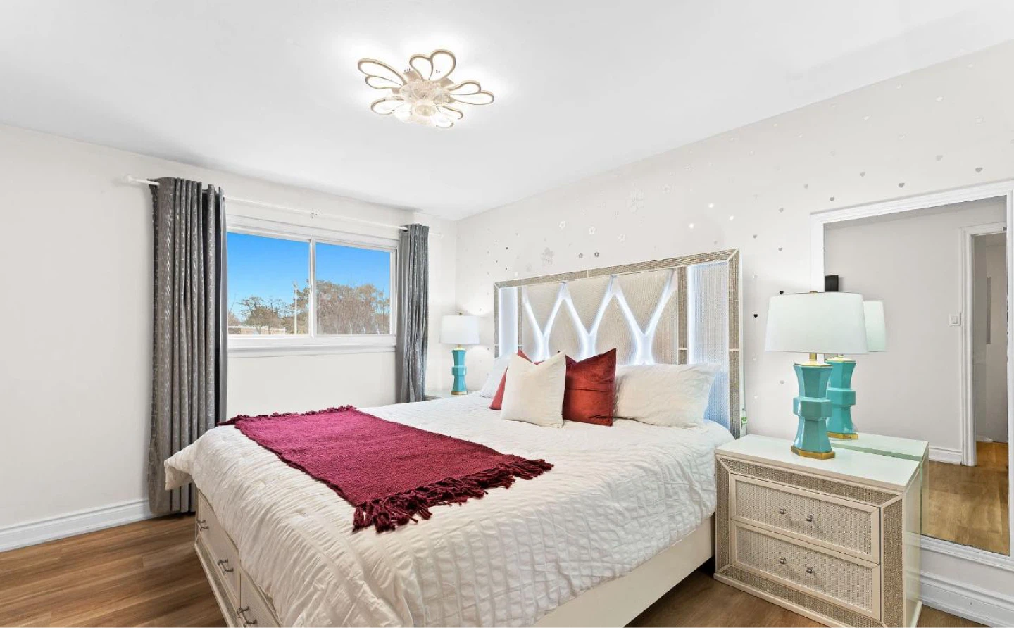 king Size Bed Frame with side table and mattress - photo 2