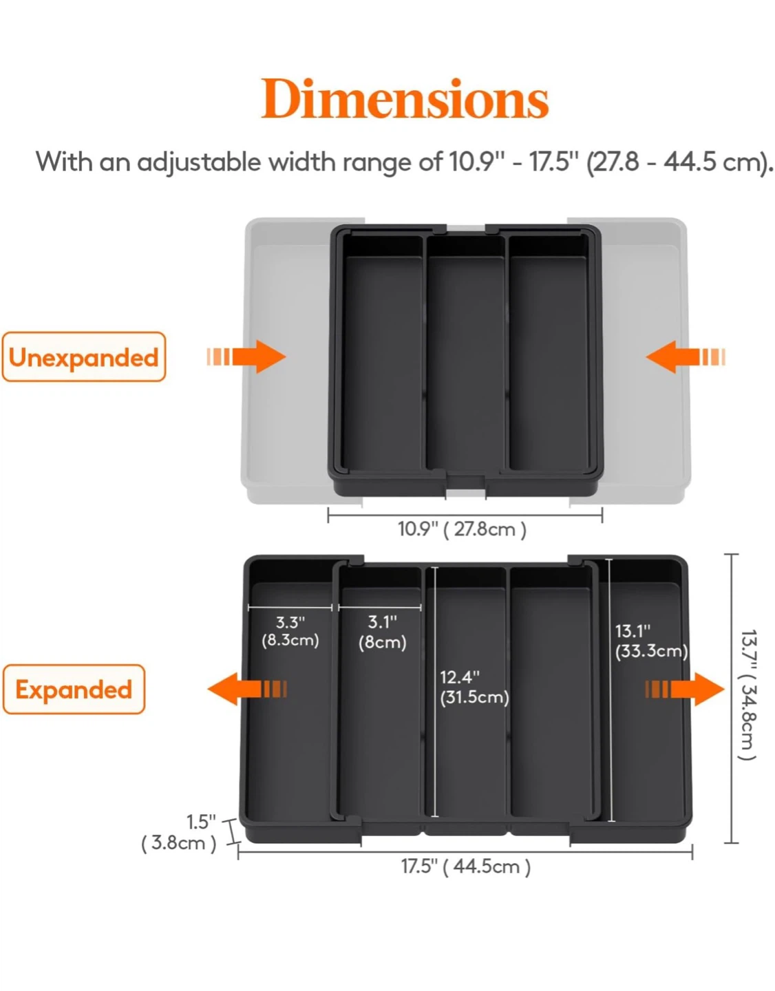 Lifewit Large Adjustable Drawer Organizer - photo 5
