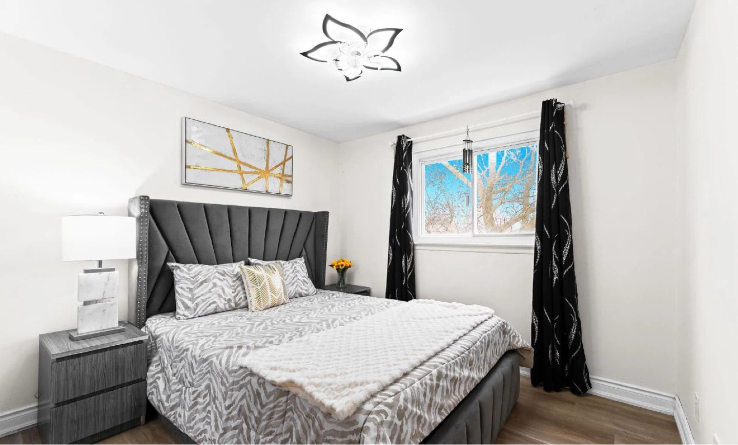 Velvet Upholstered queen Bed Frame with mattress