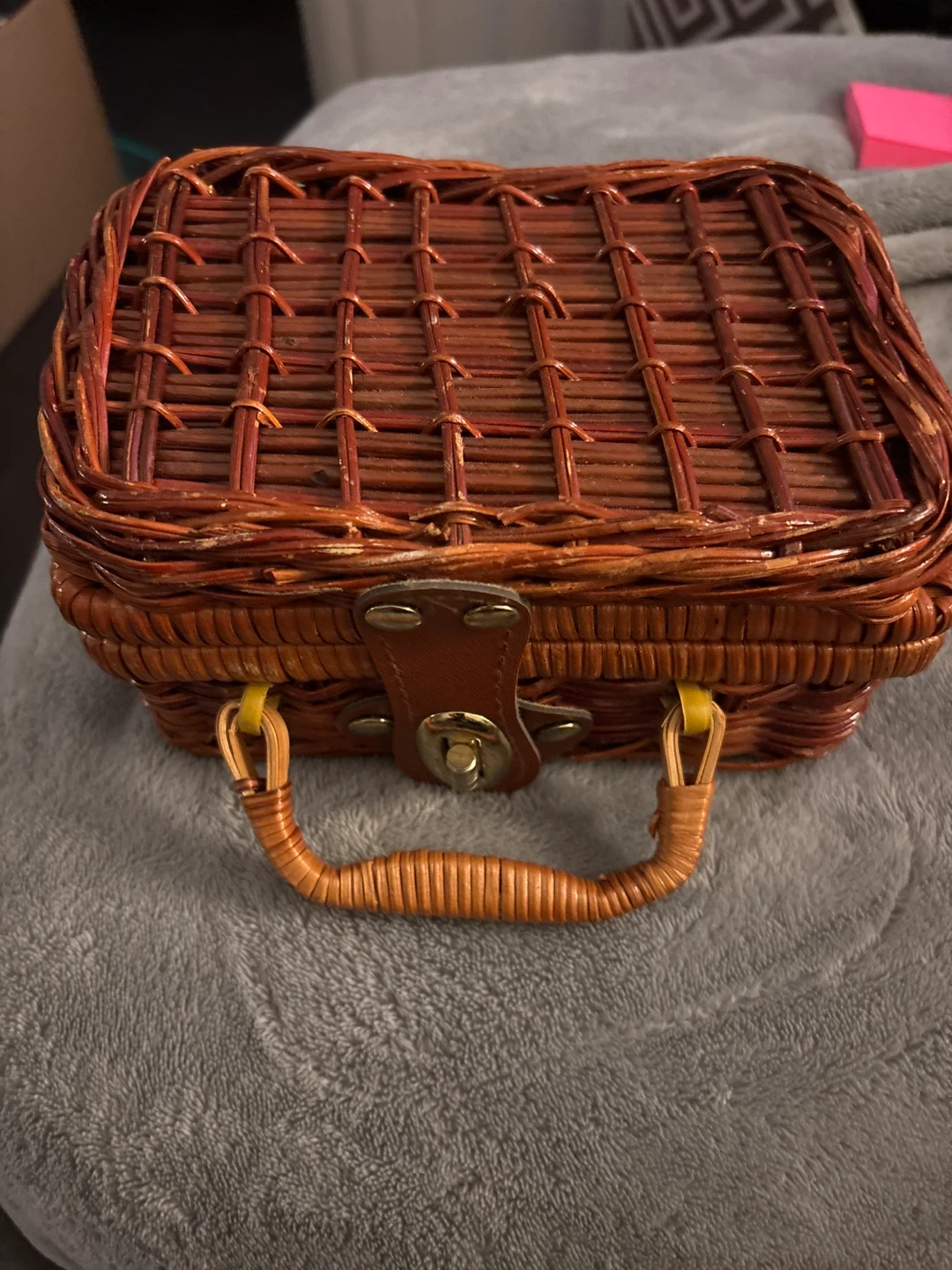 Kids Toy Picnic Basket with Ceramic Tea Set - photo 2