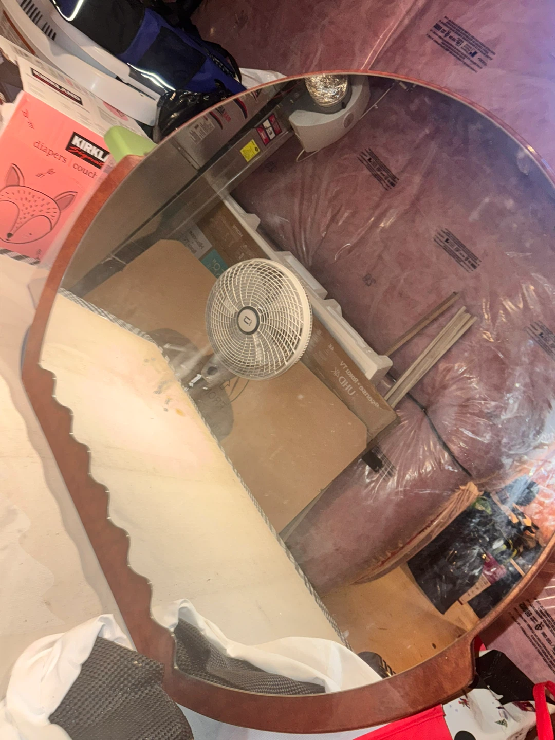 Round  Mirror with Wood Frame - photo 4