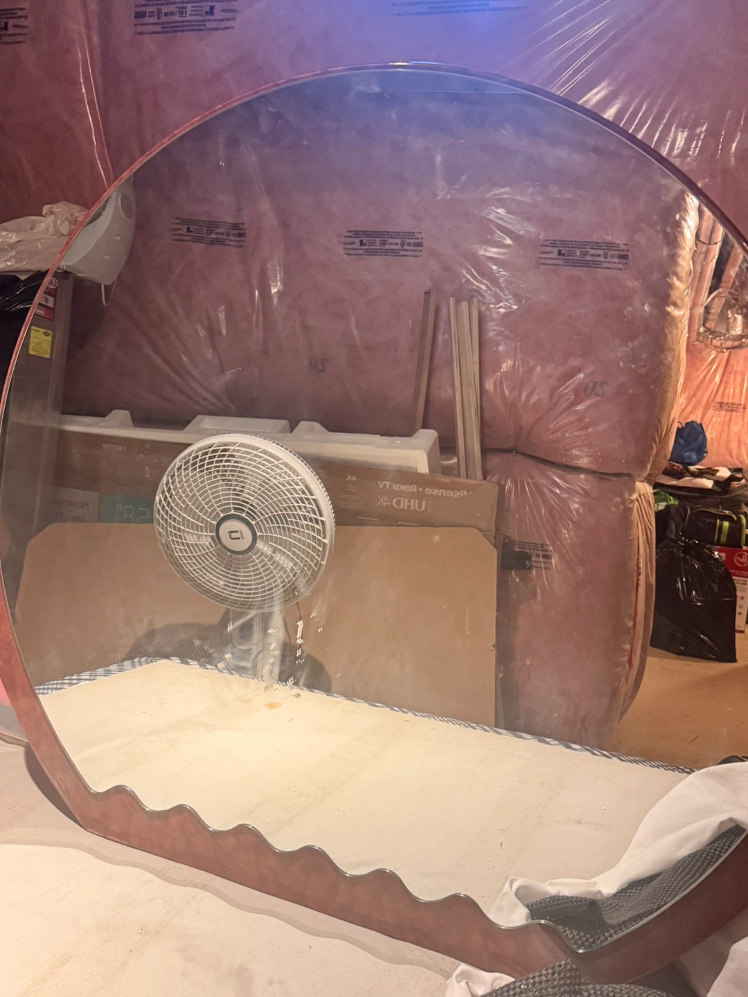 Round  Mirror with Wood Frame - photo 2