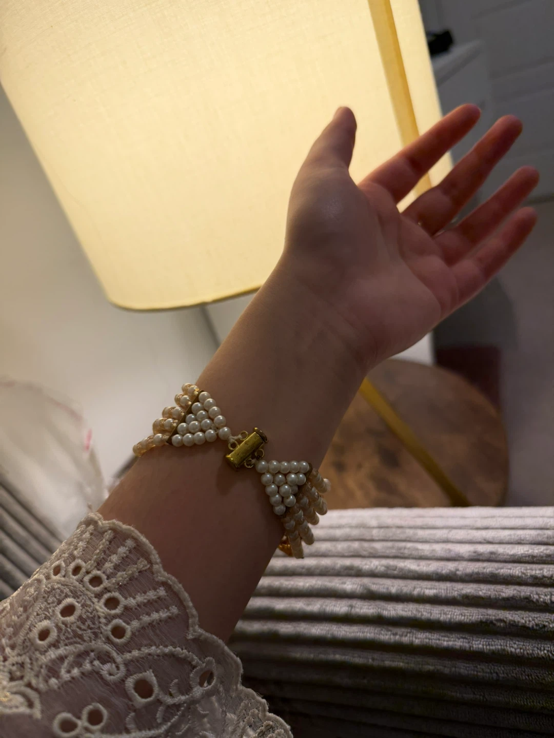 Gold Rose Angla Bracelet with Pearls - photo 4