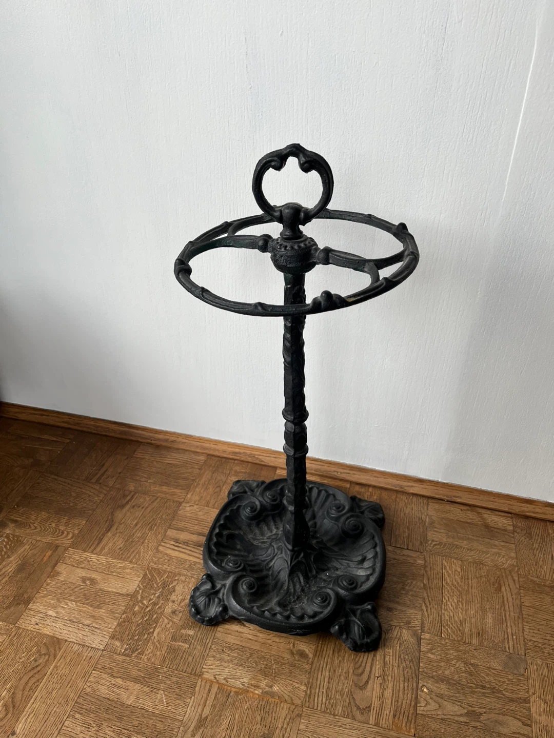Antique Black Cast Iron Umbrella Stand Holder - photo 5