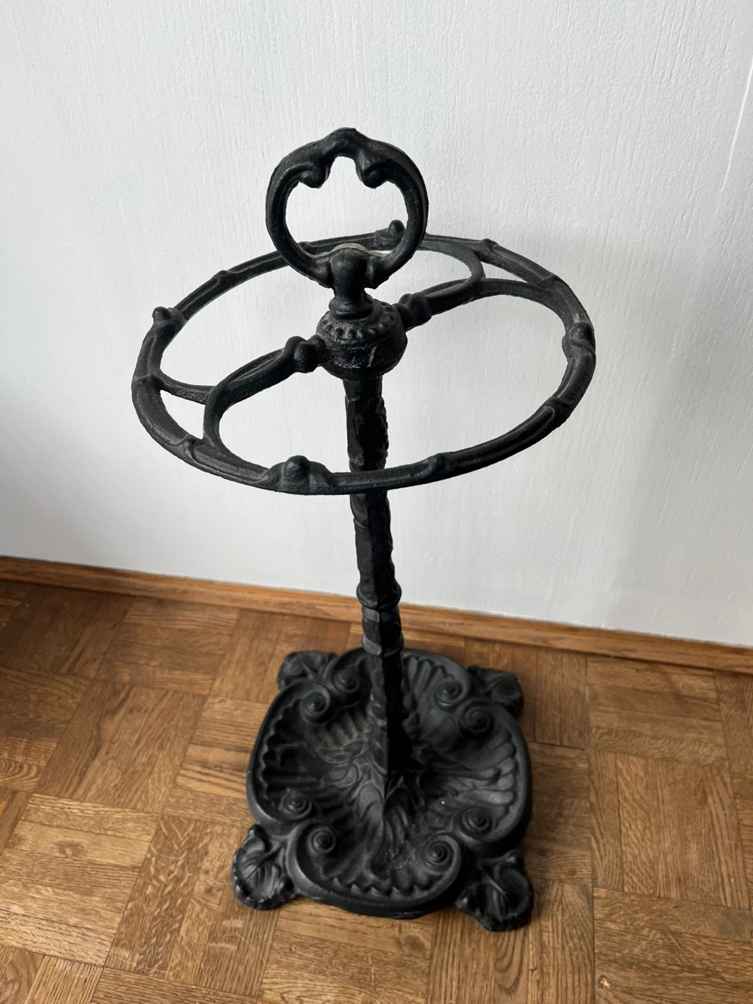 Antique Black Cast Iron Umbrella Stand Holder - photo 4