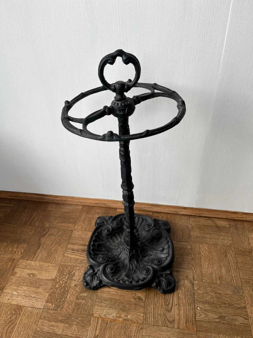 Antique Black Cast Iron Umbrella Stand Holder