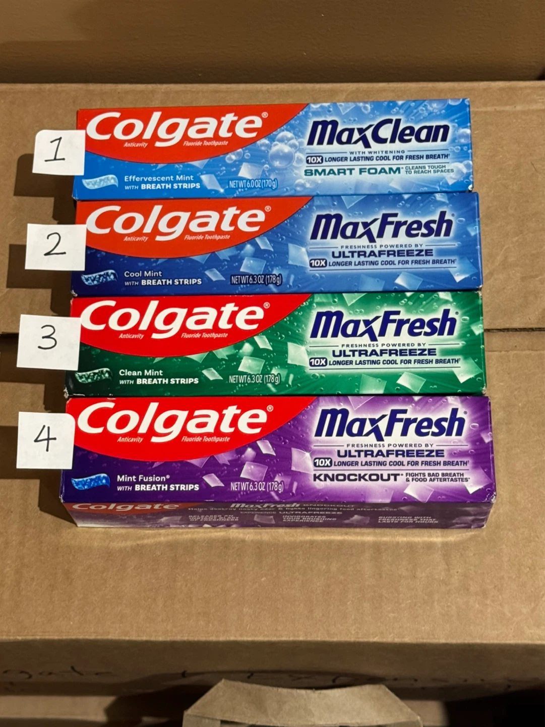 Colgate Max Clean & Max Fresh Toothpaste Bundle (4 tubes)