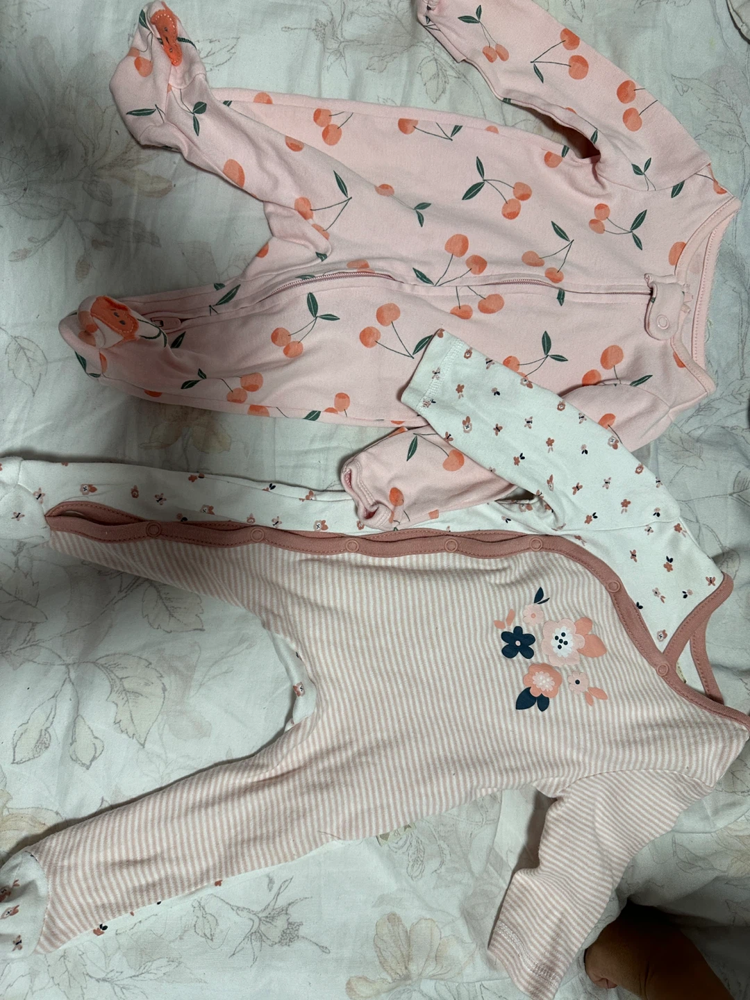 Carter's Newborn Pink Cherry & Floral Footie Pajamas (2 Pack) - photo 5