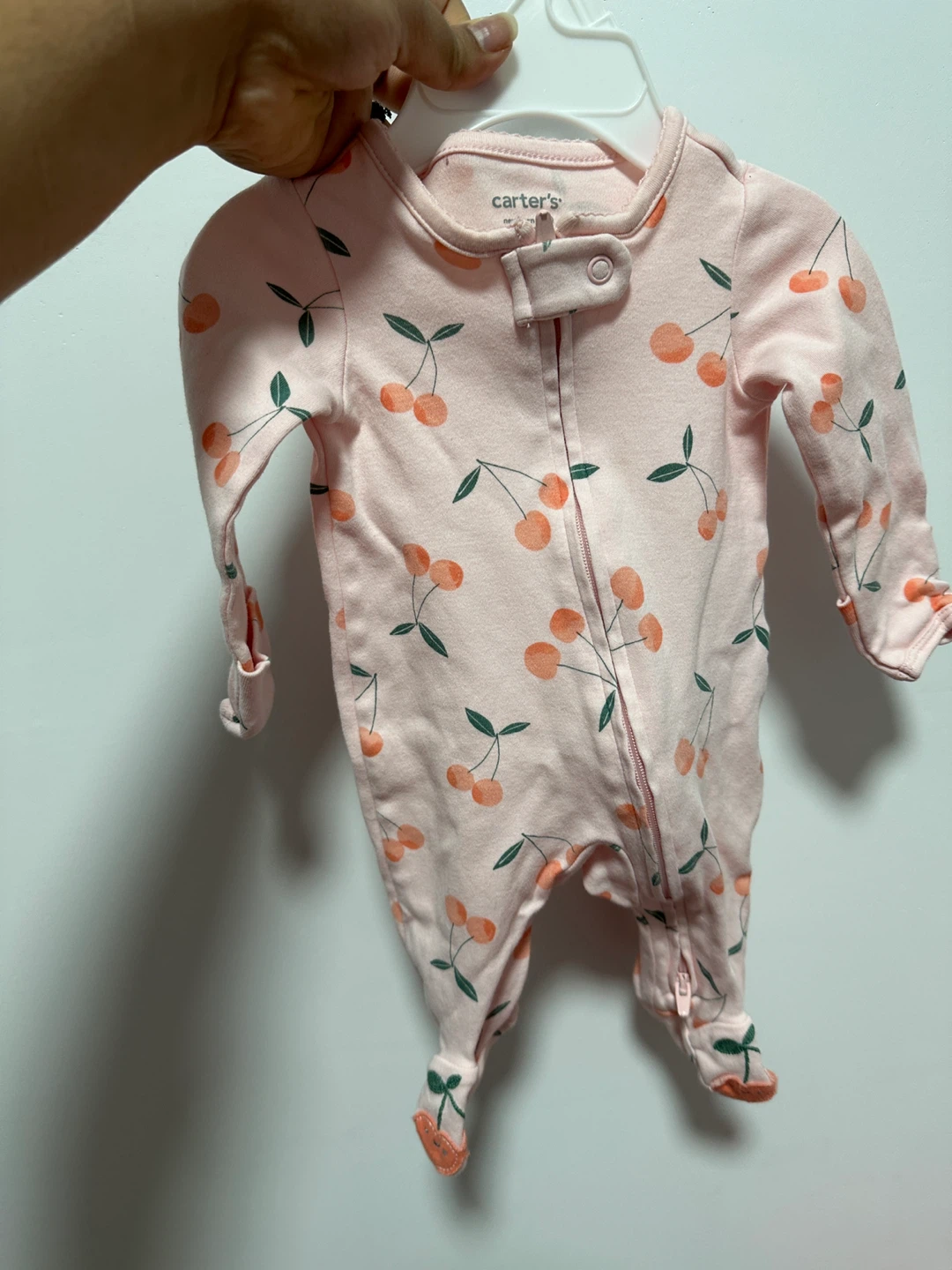 Carter's Newborn Pink Cherry & Floral Footie Pajamas (2 Pack)