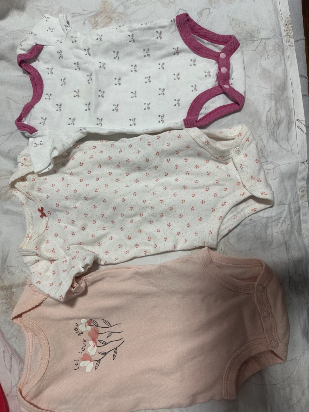 Carter’s Baby Girl Bodysuits - 3 Pack 2 is new