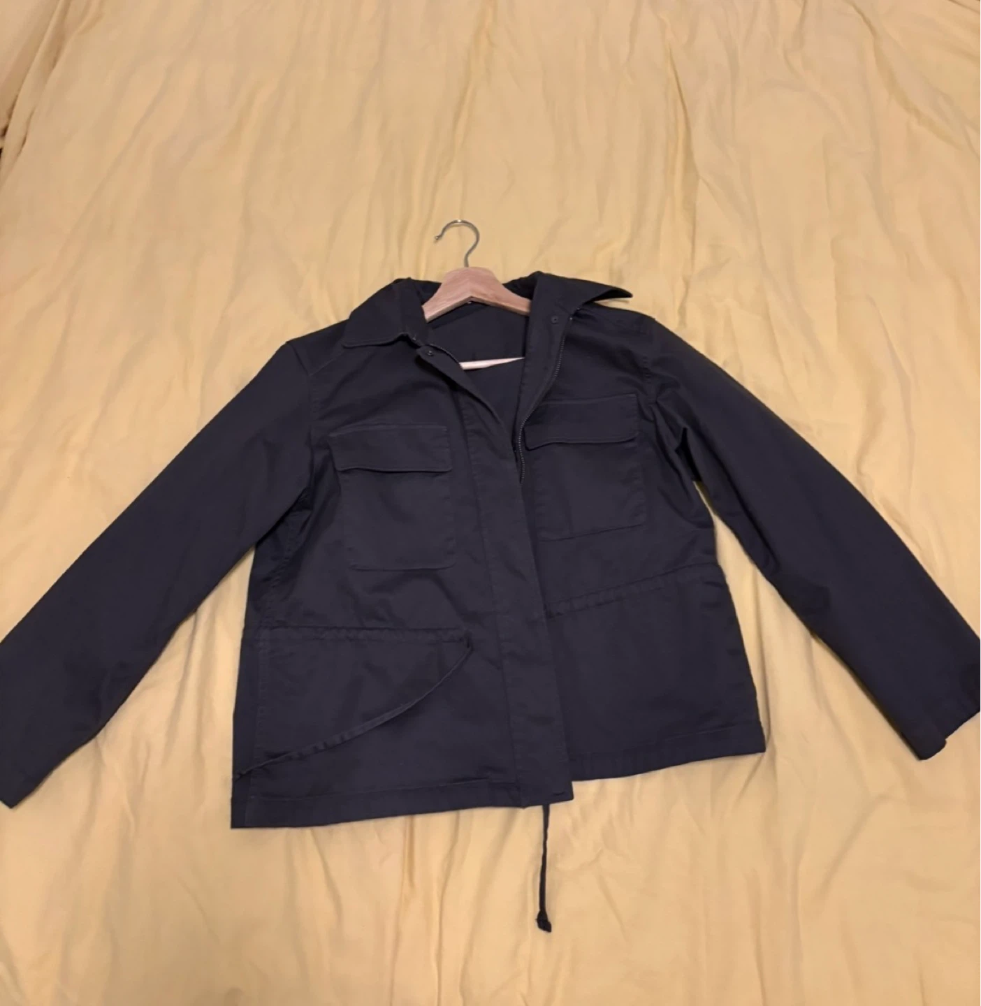 Uniqlo Dark Grey Utility Jacket with Tie Waist - photo 2