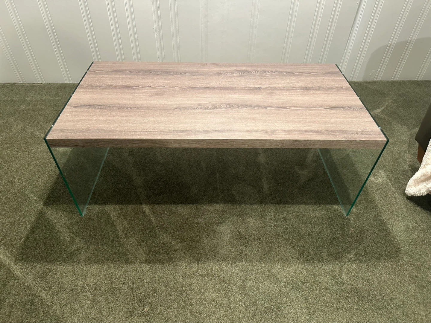 Coffee table and matching nesting side tables light wood/glass