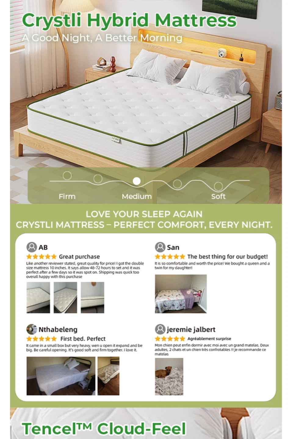 Queen Mattress – 12 inch Hybrid (Crystli) | Like New Condition - photo 5