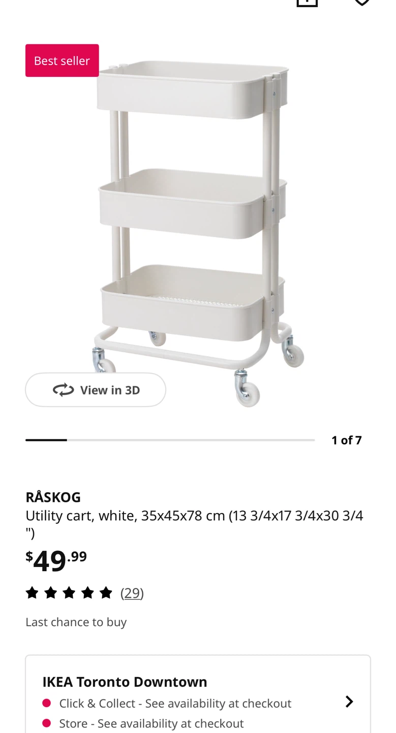 IKEA RASKOG Utility Cart - White