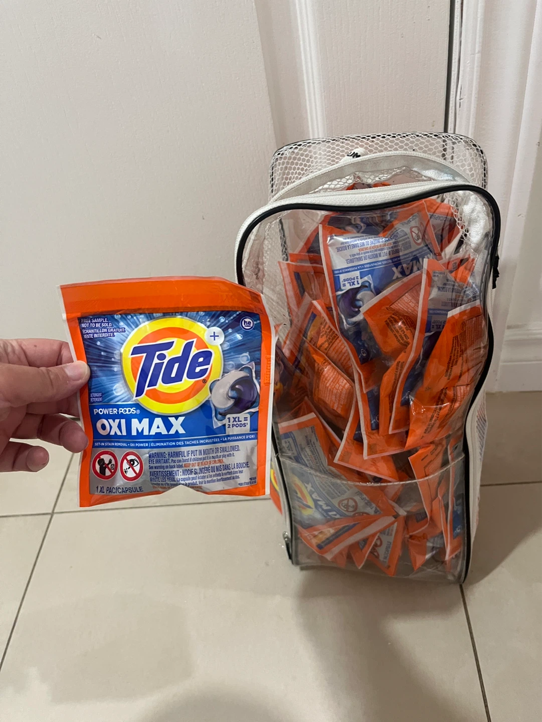 ~40 packs Tide Oxi Max Power Pods - 1 XL Pac/Capsule (Sample)