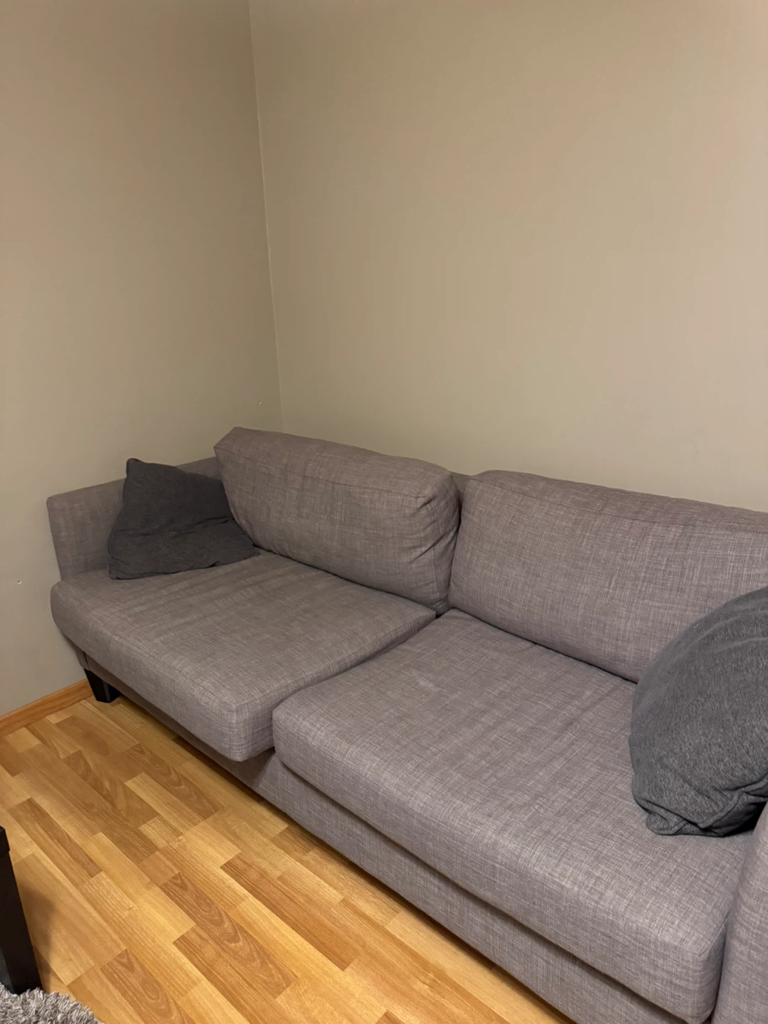 Grey Sofa with Throw Pillows