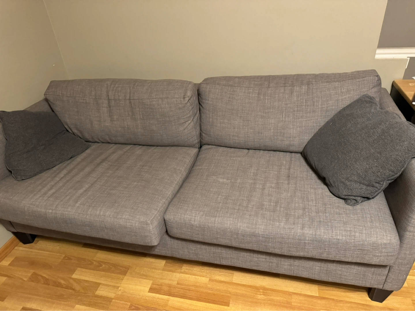 Grey Sofa with Throw Pillows - photo 2