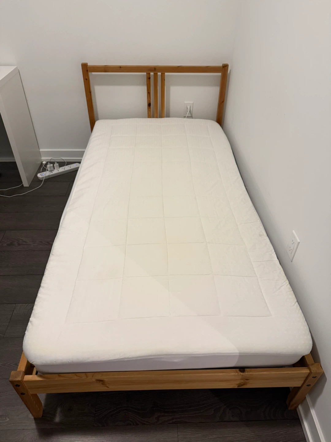 IKEA Wooden Bed Frame with single Mattress