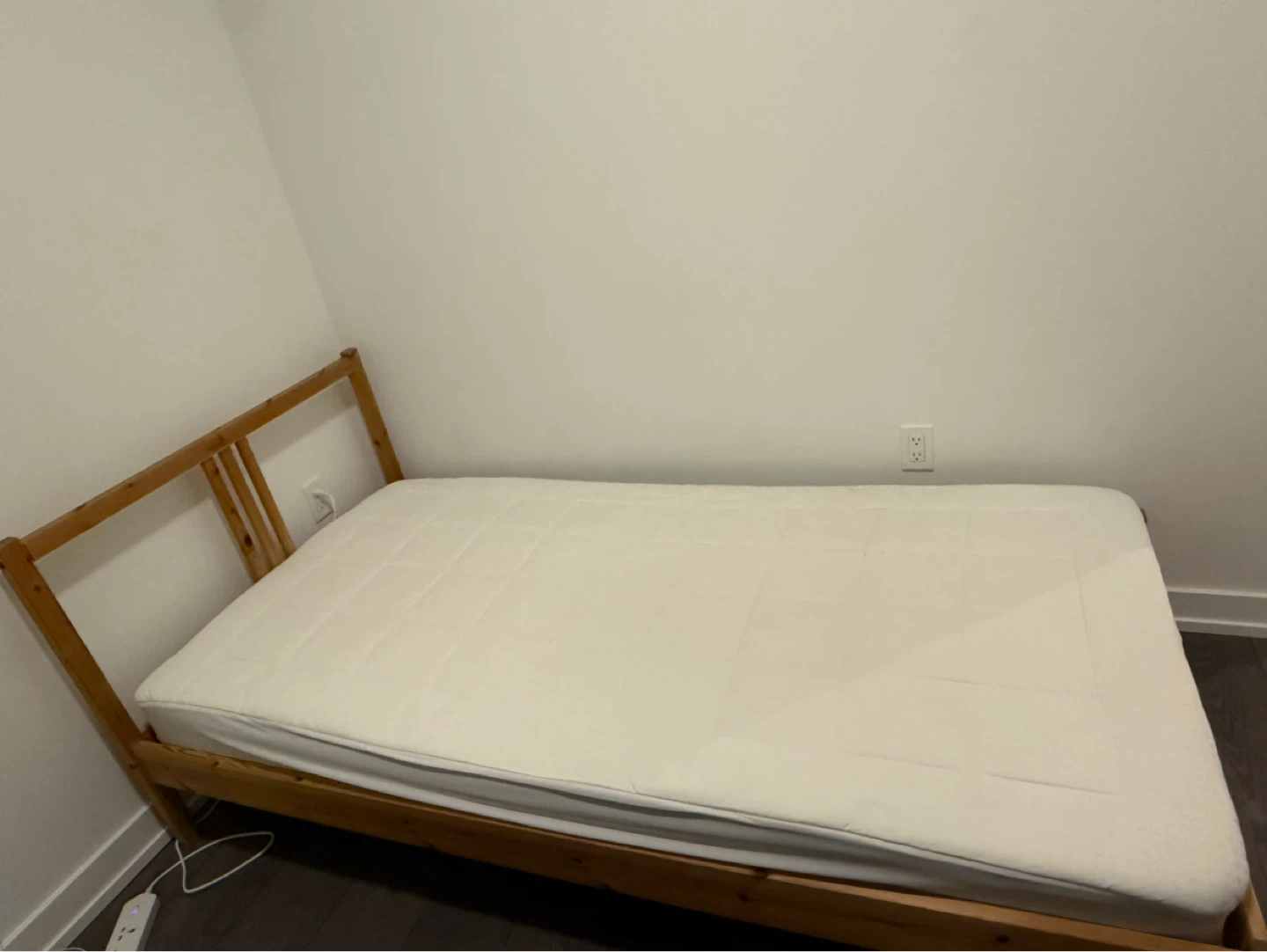 IKEA Wooden Bed Frame with single Mattress - photo 2