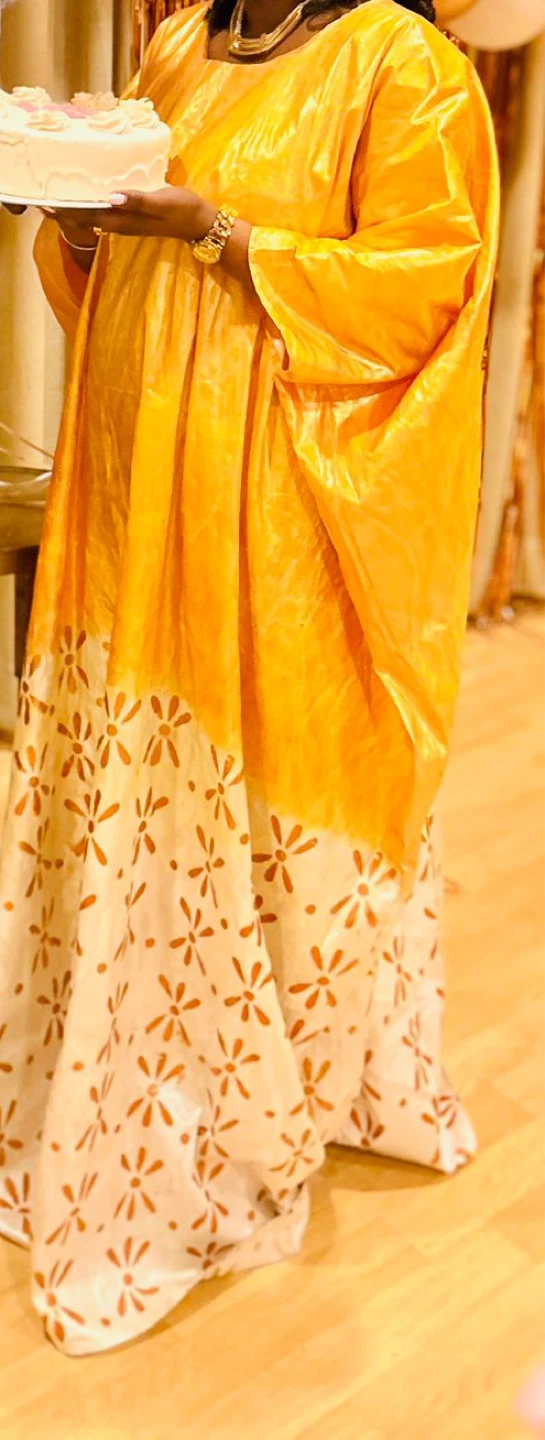 Yellow and White Maxi Dress with Floral Pattern - photo 2