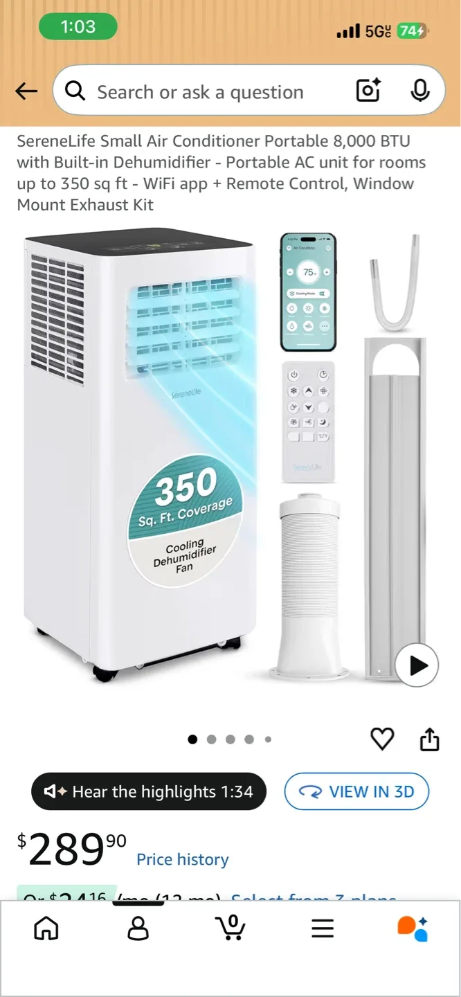 SereneLife Portable Air Conditioner - photo 2