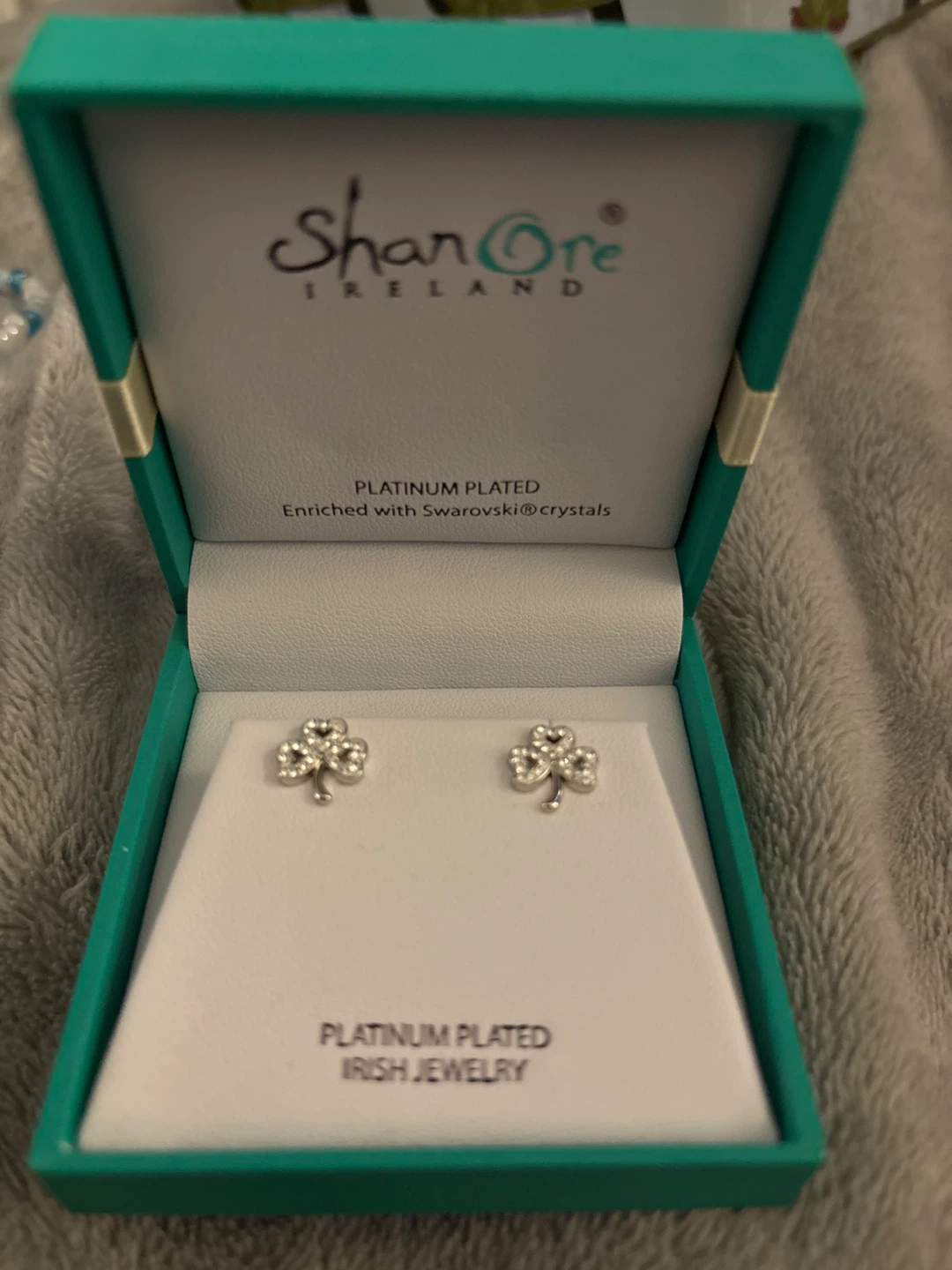 ShanOre Ireland Platinum Plated Shamrock Earrings