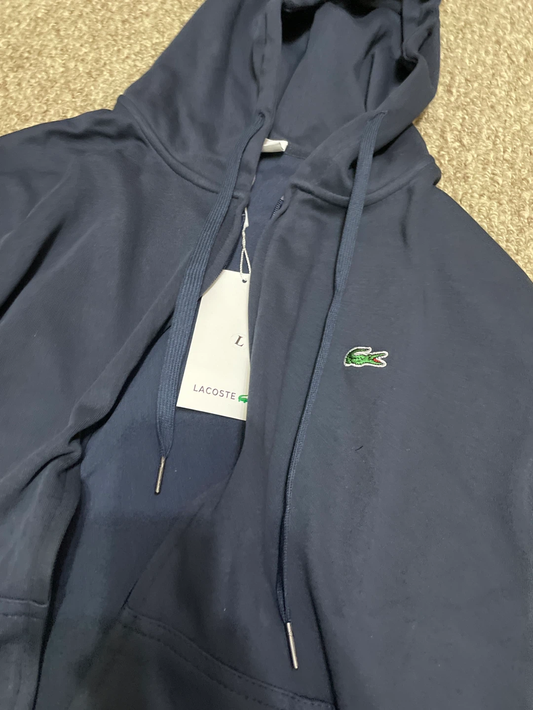 Lacoste Navy Full Zip Hoodie - Size L - photo 4