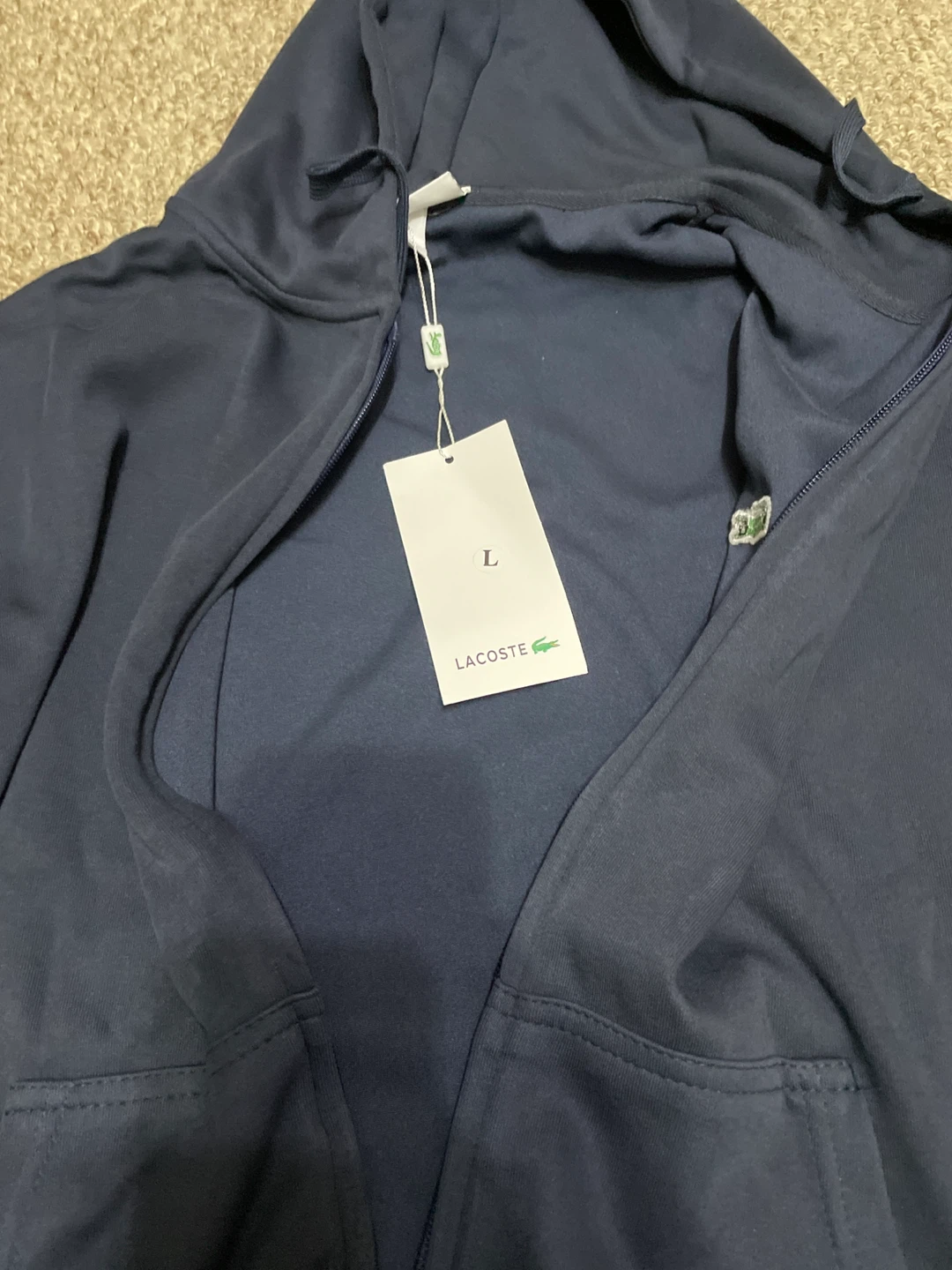 Lacoste Navy Full Zip Hoodie - Size L - photo 2