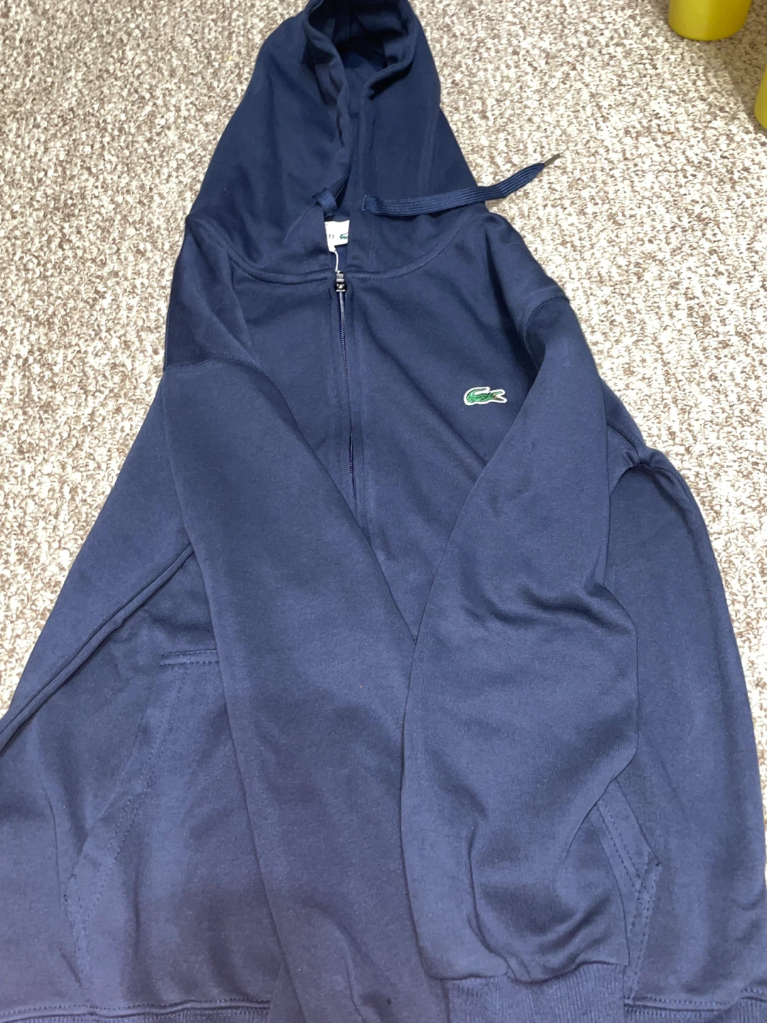 Lacoste Navy Full Zip Hoodie - Size L