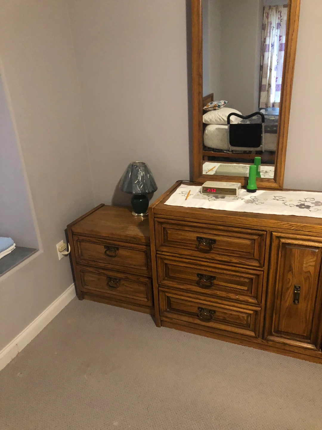 Wooden Dresser with Mirror Set - photo 2