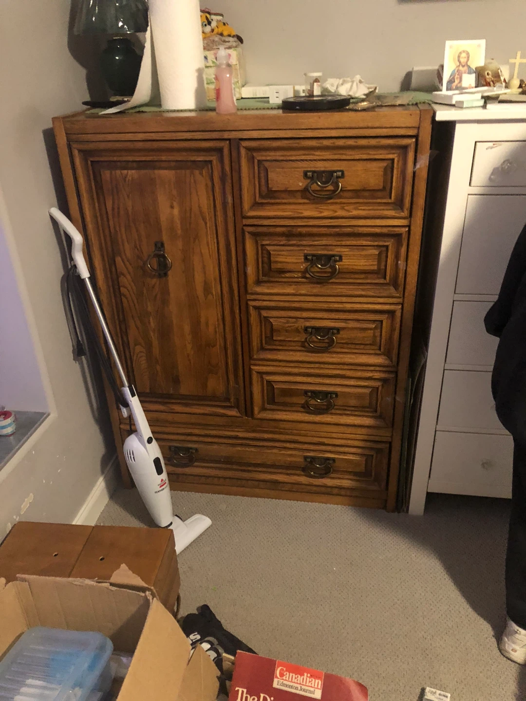 Wooden Dresser with Mirror Set