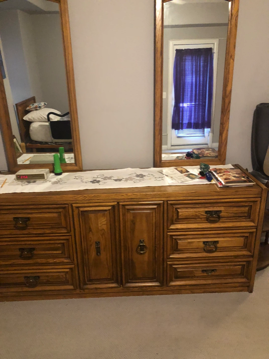 Wooden Dresser with Mirror Set - photo 3