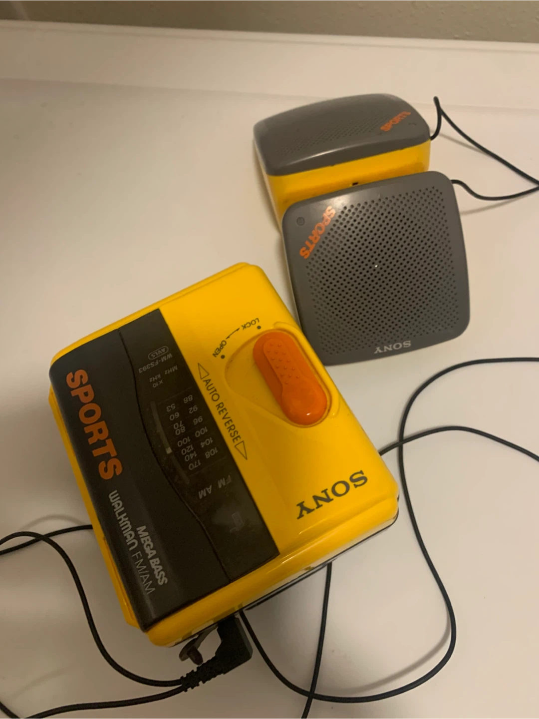 Sony yellow Sports Walkman WM-FS393 Radio Cassette player