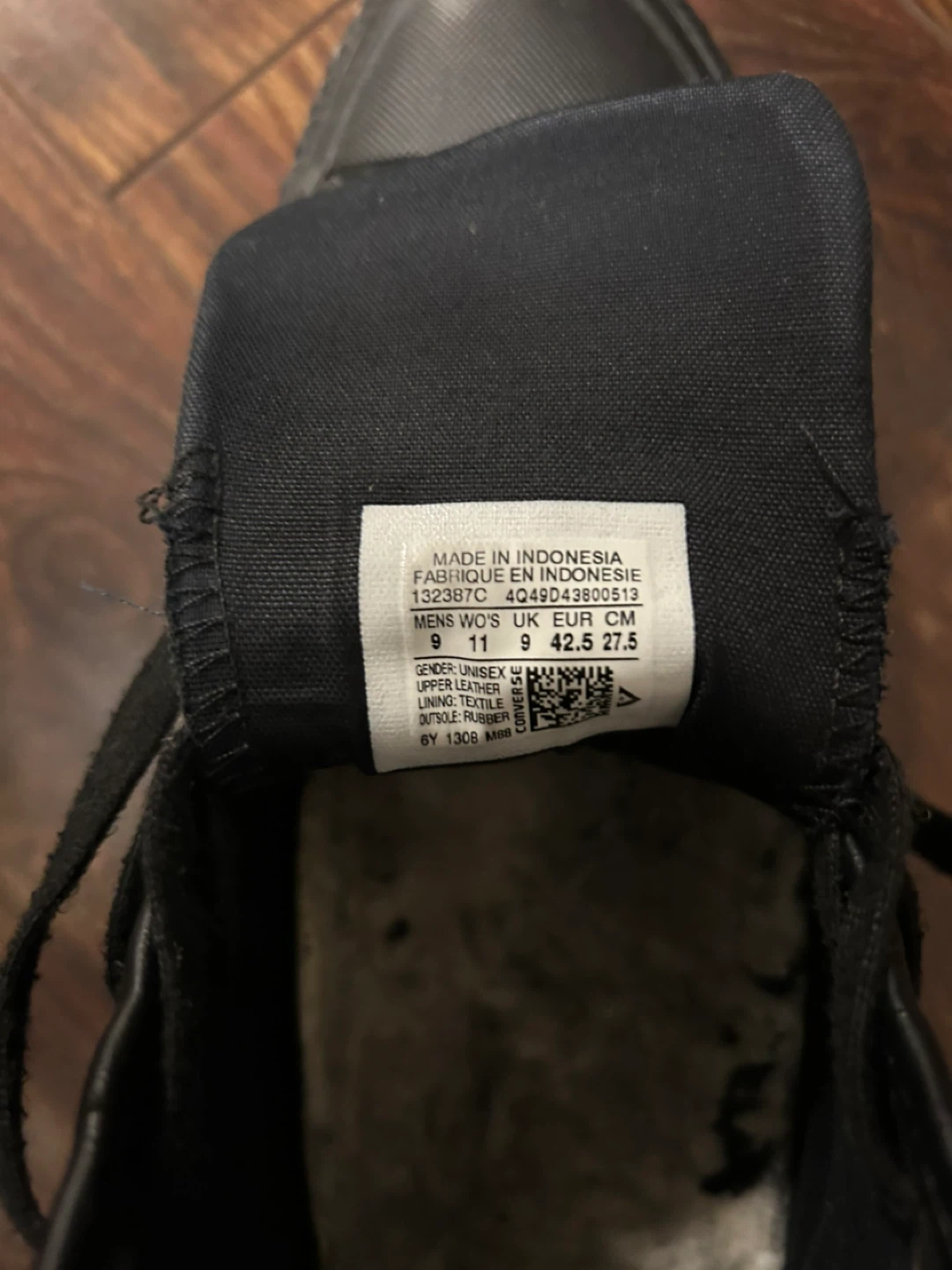 Converse All Star Black Leather High Top Shoes - photo 5