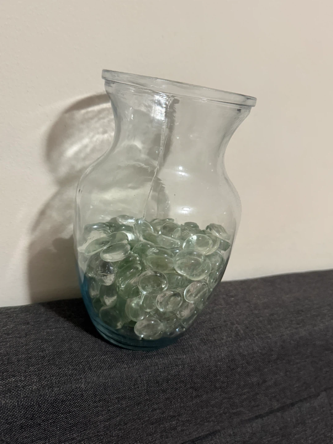 Glass Vase with Decorative Stones