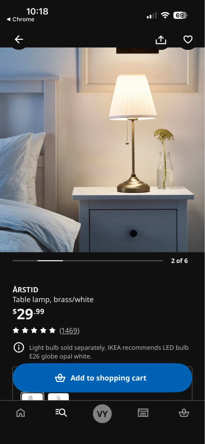 IKEA ÅRSTID Table Lamp Brass/White - photo 5