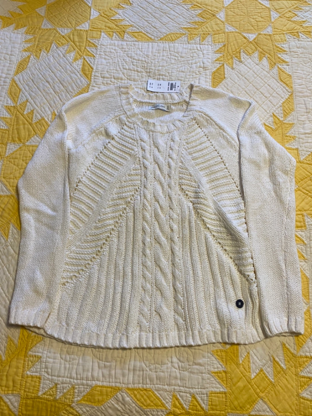 Women’s Abercrombie and Fitch cable-knit sweater, size M