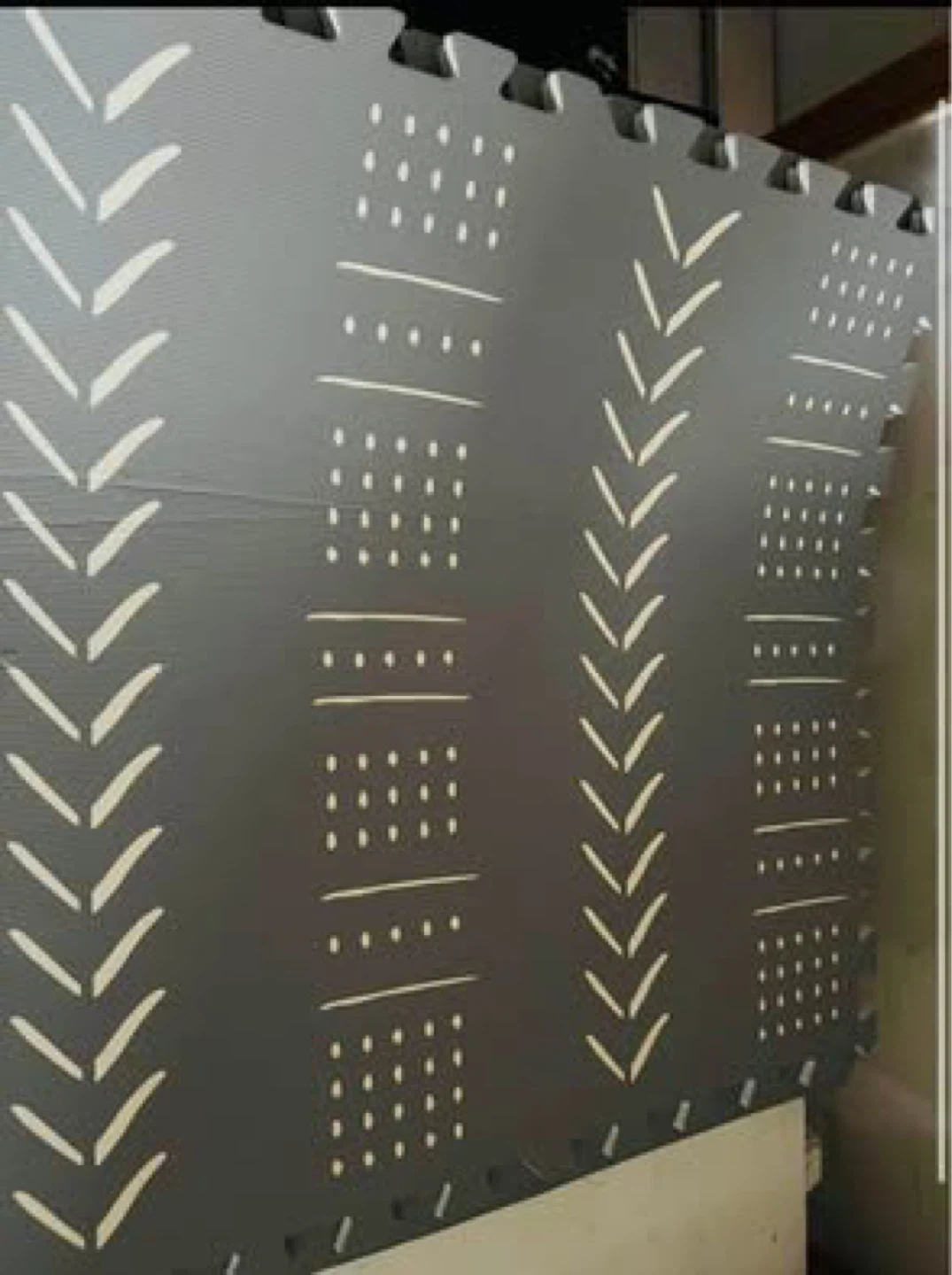 Grey Foam Play Mat with Geometric Pattern - photo 2