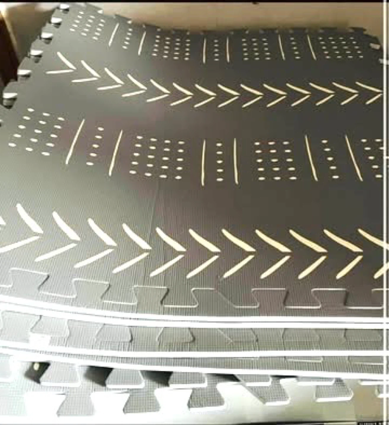 Grey Foam Play Mat with Geometric Pattern