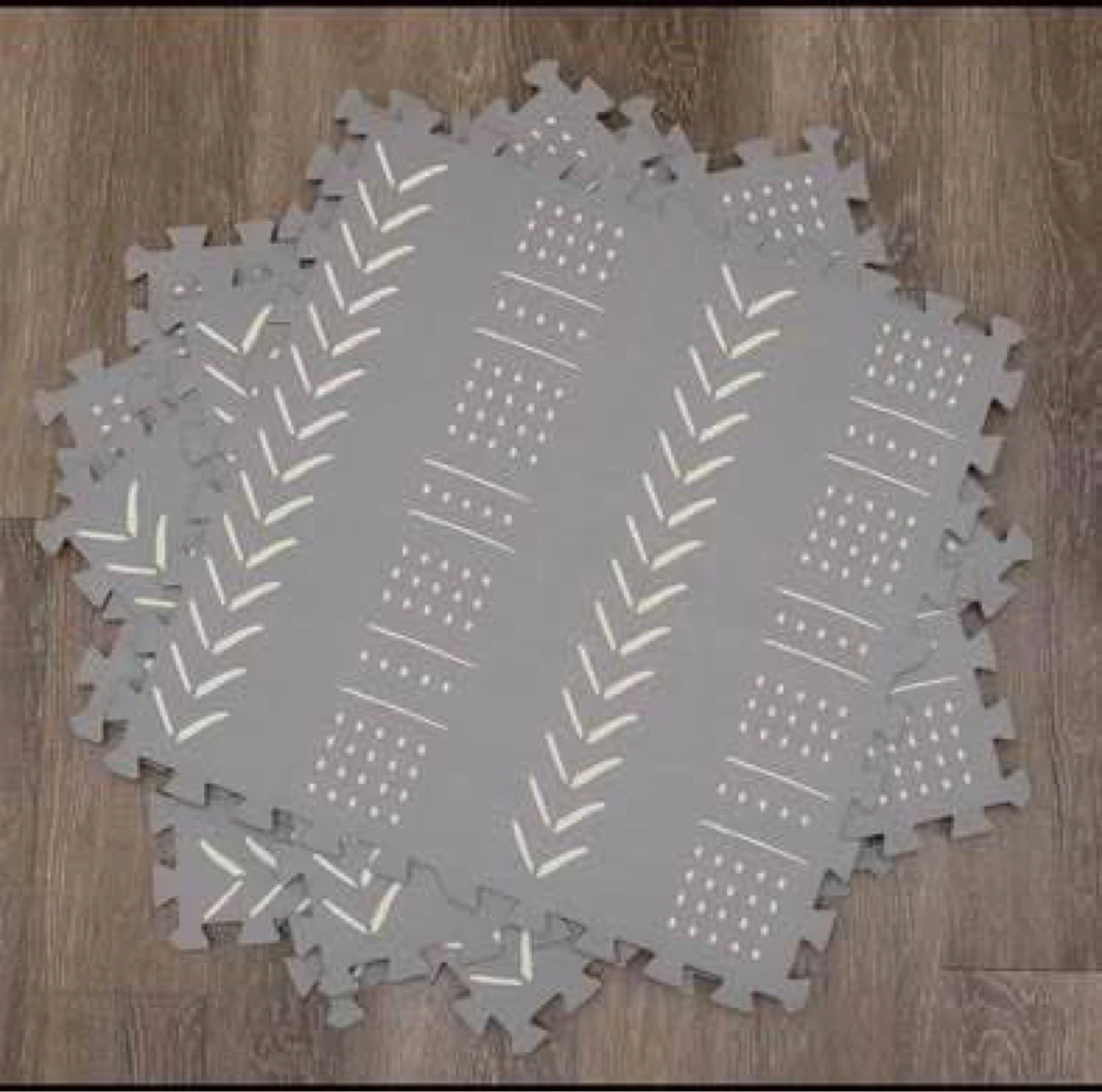 Grey Foam Play Mat with Geometric Pattern - photo 5