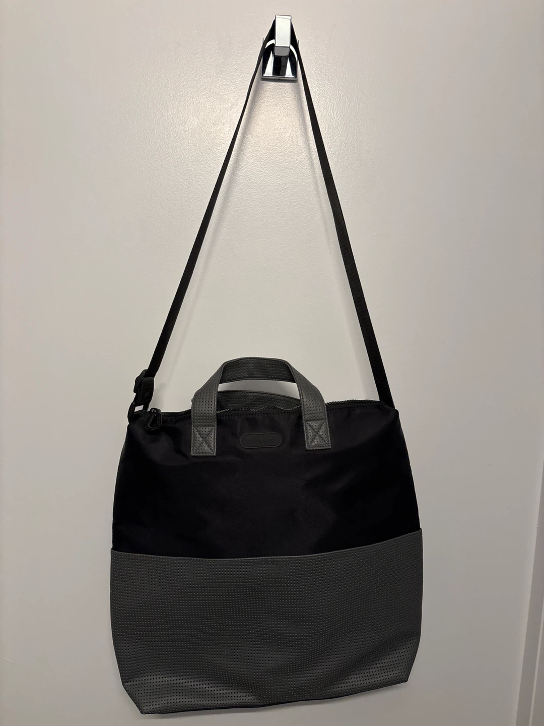 Grey and Black Tote Bag