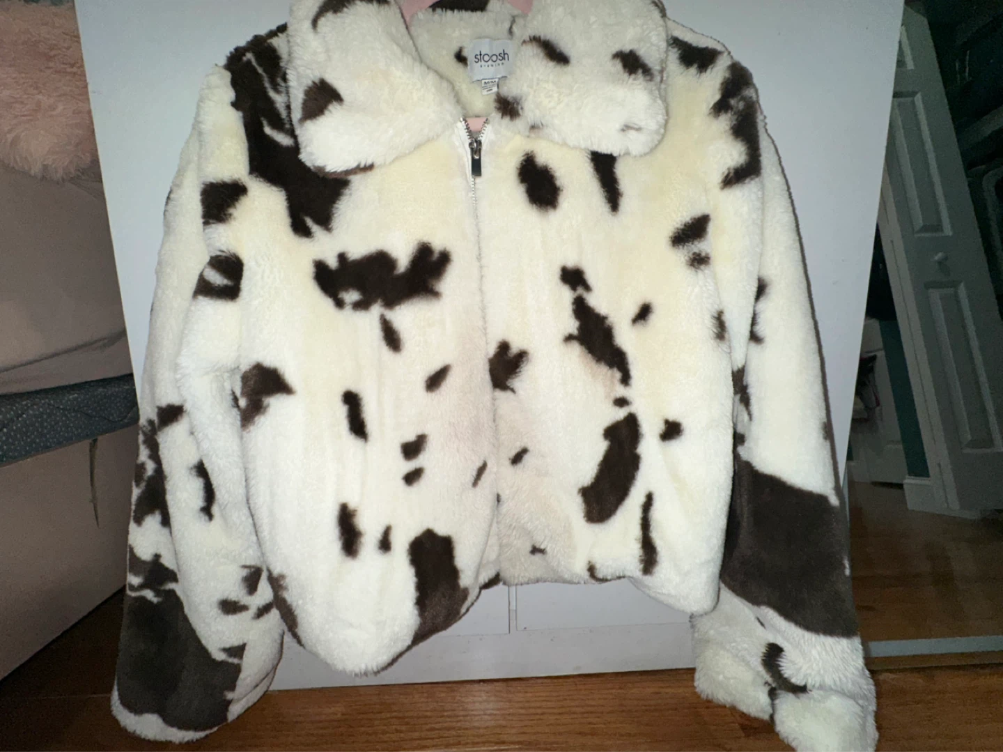 Stoosh Faux Fur Cow Print Jacket - photo 2