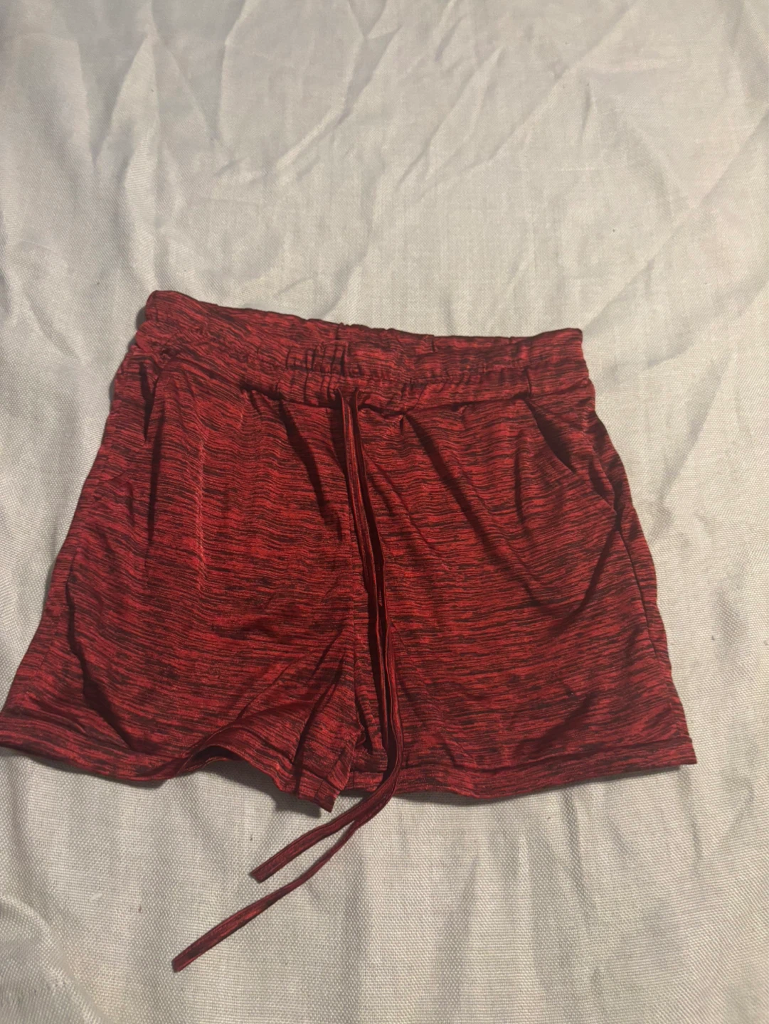 Red Heathered Athletic Shorts