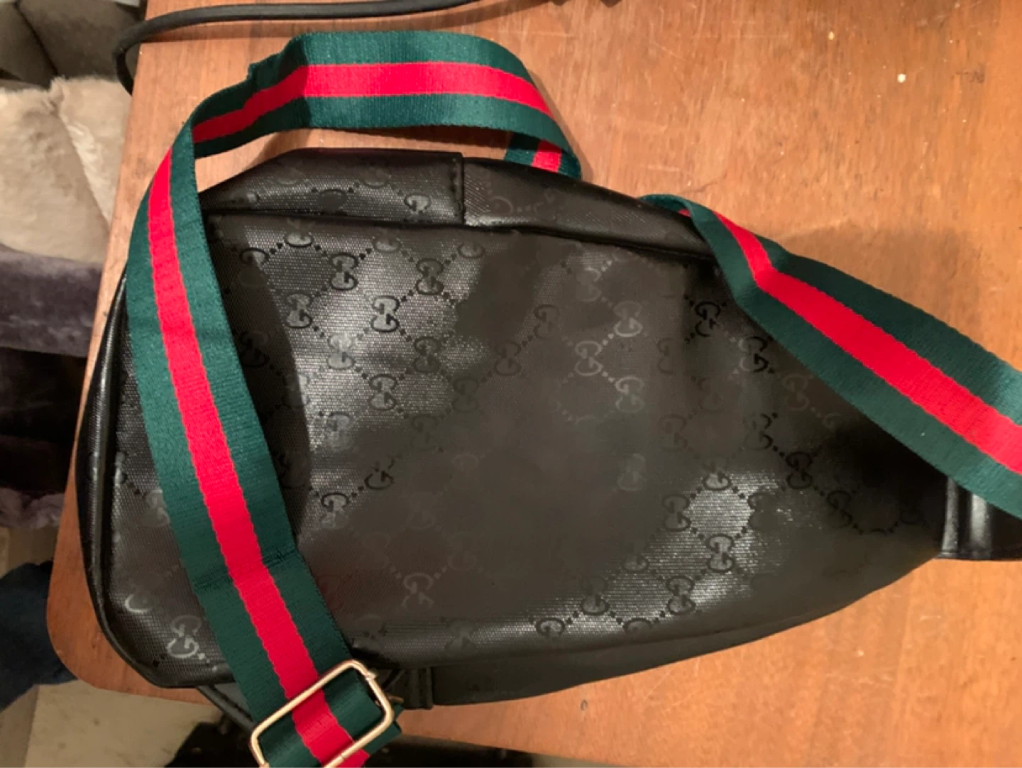 Black Gucci Monogram Belt Bag
