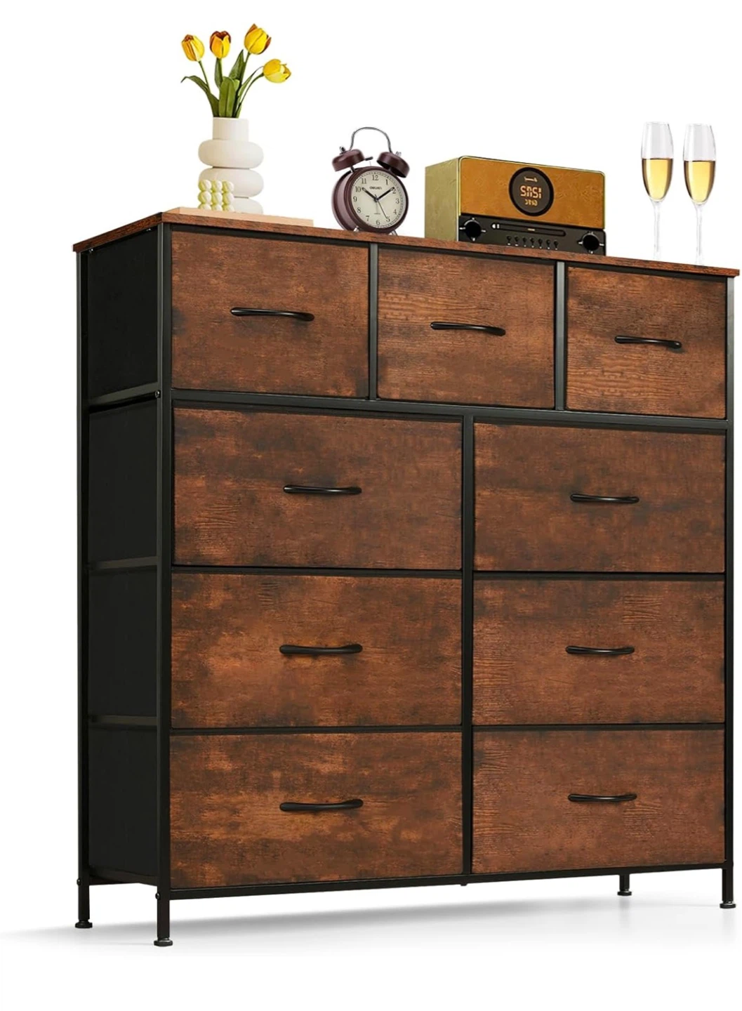 9-Drawer Dresser with Wood Top