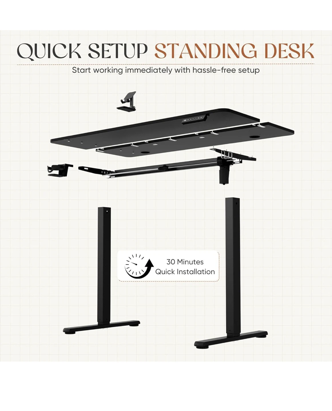Black Electric Standing Desk - photo 2