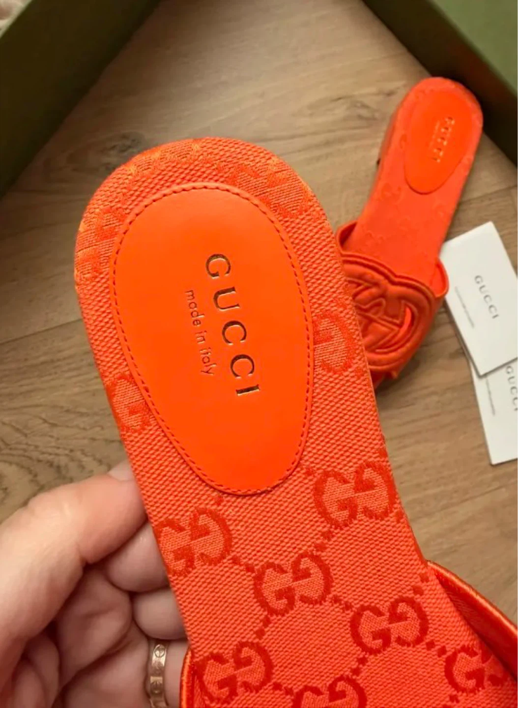 Gucci Orange Slides - photo 2