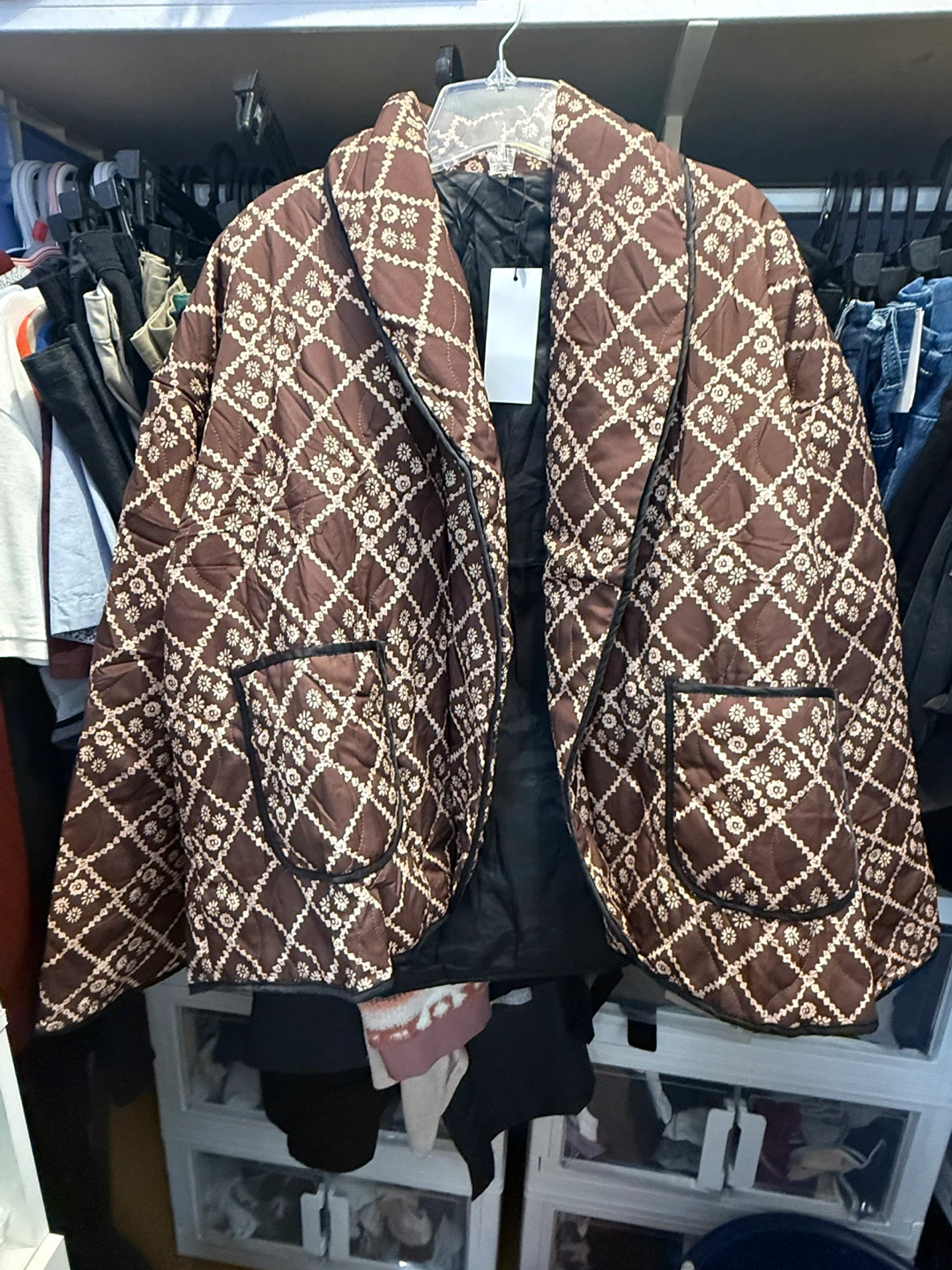 Quilted Pattern Jacket - Size L - photo 2