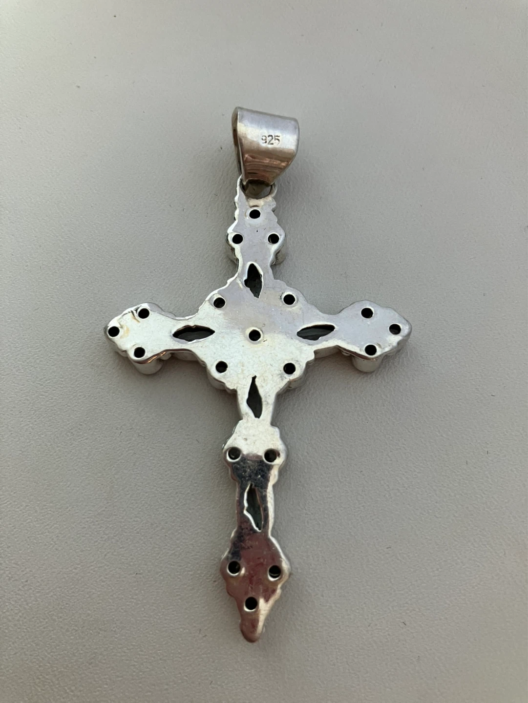 Sterling Silver Blue Topaz Cross Pendant - photo 4